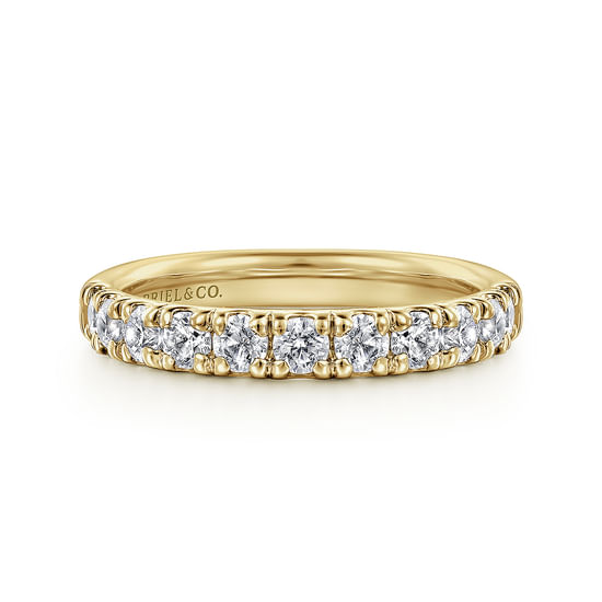 Gabriel - 14K Yellow Gold French Pavé Set Diamond Wedding Band