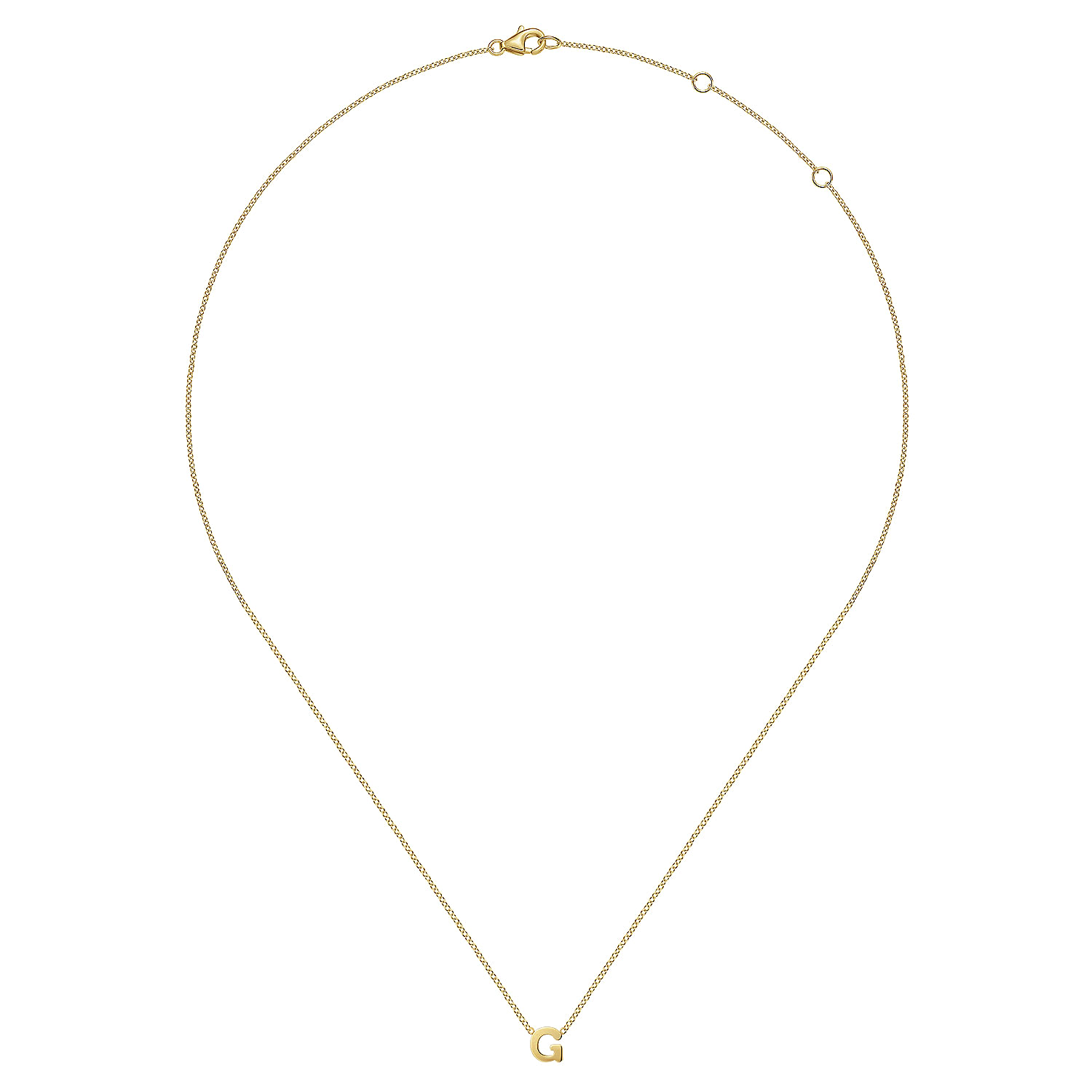 14K Yellow Gold G Initial Necklace