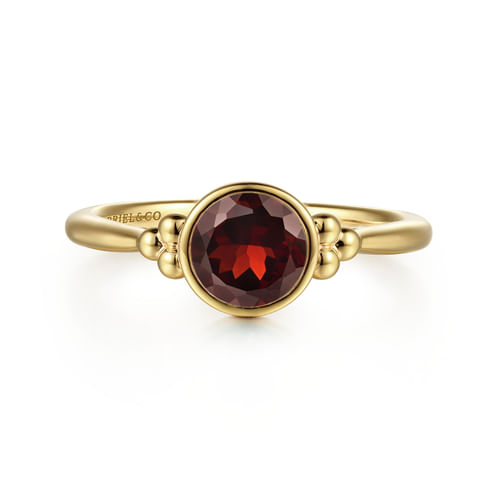 14K Yellow Gold Garnet Bujukan Ladies' Ring