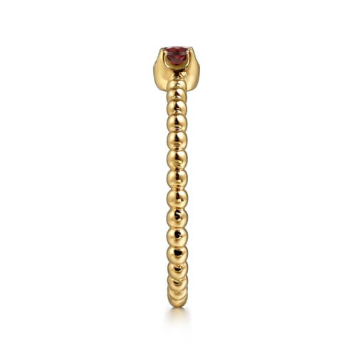 14K Yellow Gold Garnet Stackable Ring
