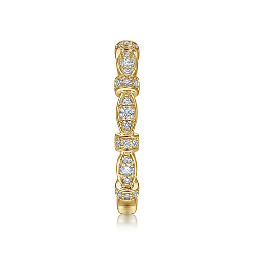 14K Yellow Gold Geometric Stackable Diamond Ring