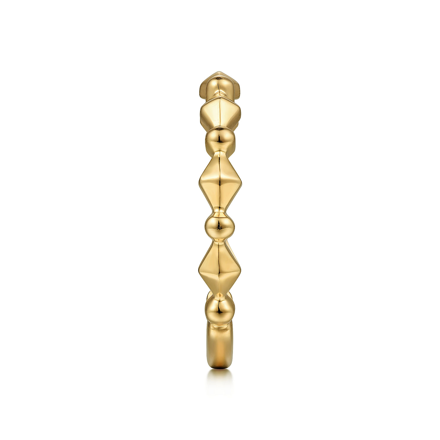14K Yellow Gold Geometric Station Stackable Ring