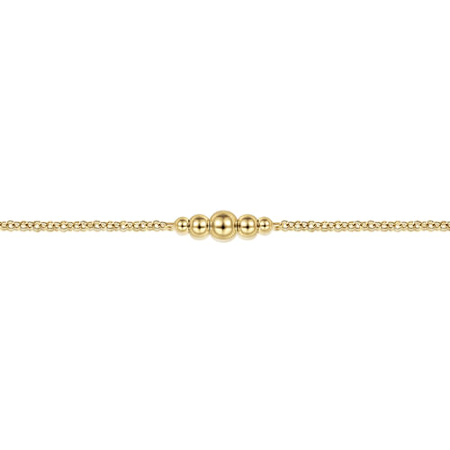 14K Yellow Gold Graduating Bead Stations Bracelet