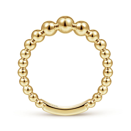 14K Yellow Gold Graduating Bujukan Bead Ring