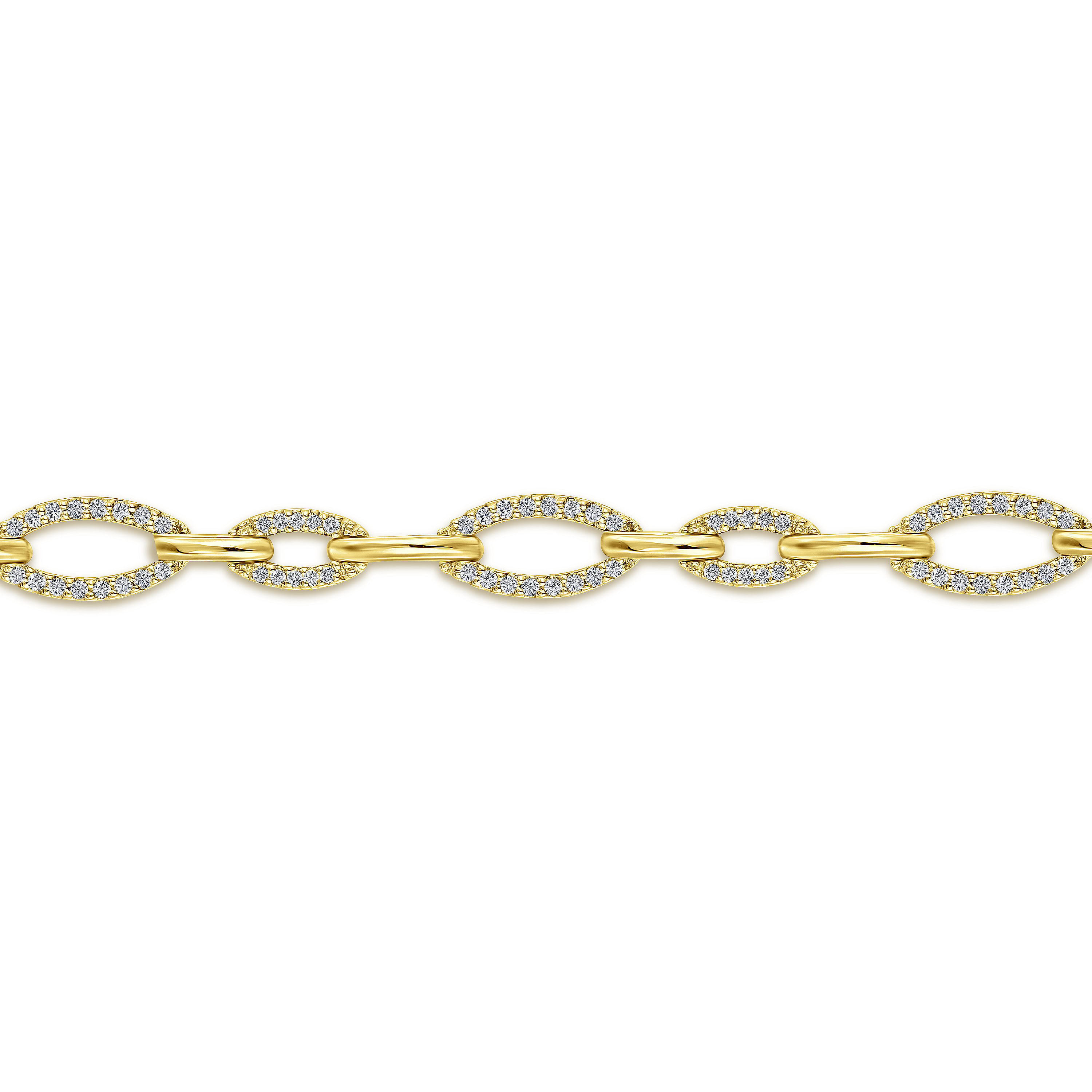 14K Yellow Gold Graduating Diamond Link Tennis Bracelet