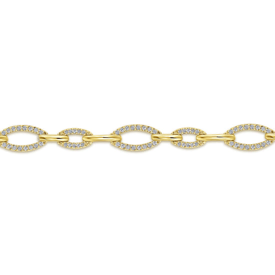 14K Yellow Gold Graduating Diamond Link Tennis Bracelet angle 2 14K Yellow Gold Graduating Diamond Link Tennis Bracelet angle 2