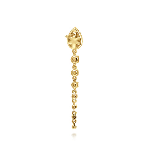 14K Yellow Gold Graduating Diamond Stud Drop Earrings 14K Yellow Gold Graduating Diamond Stud Drop Earrings
