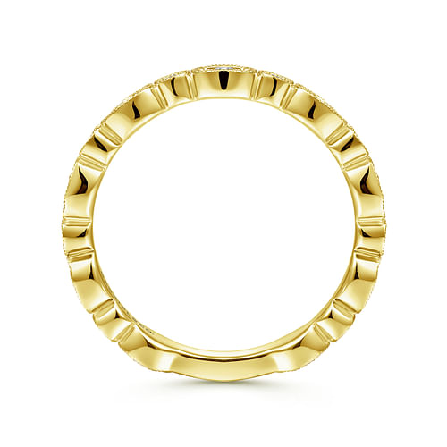 14K Yellow Gold Graduating Station Diamond Stackable Ring