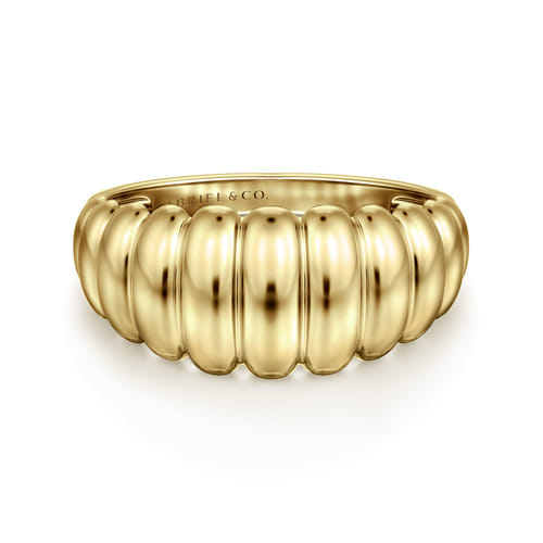 14K Yellow Gold Graduating Stations Ring
