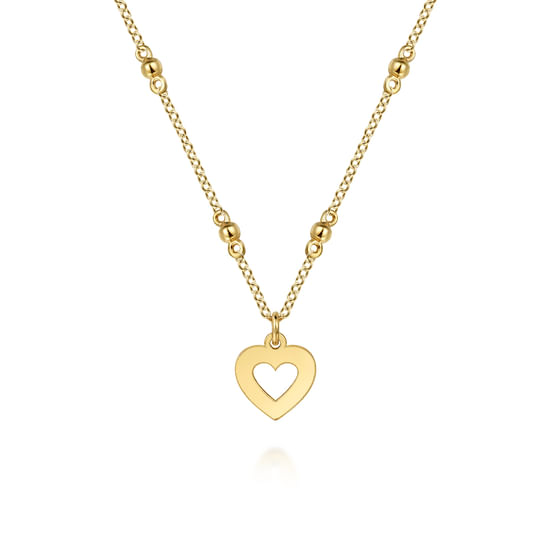 Gabriel - 14K Yellow Gold Heart Cutout Pendant Necklace