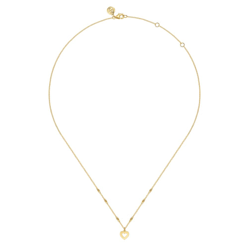 14K Yellow Gold Heart Cutout Pendant Necklace