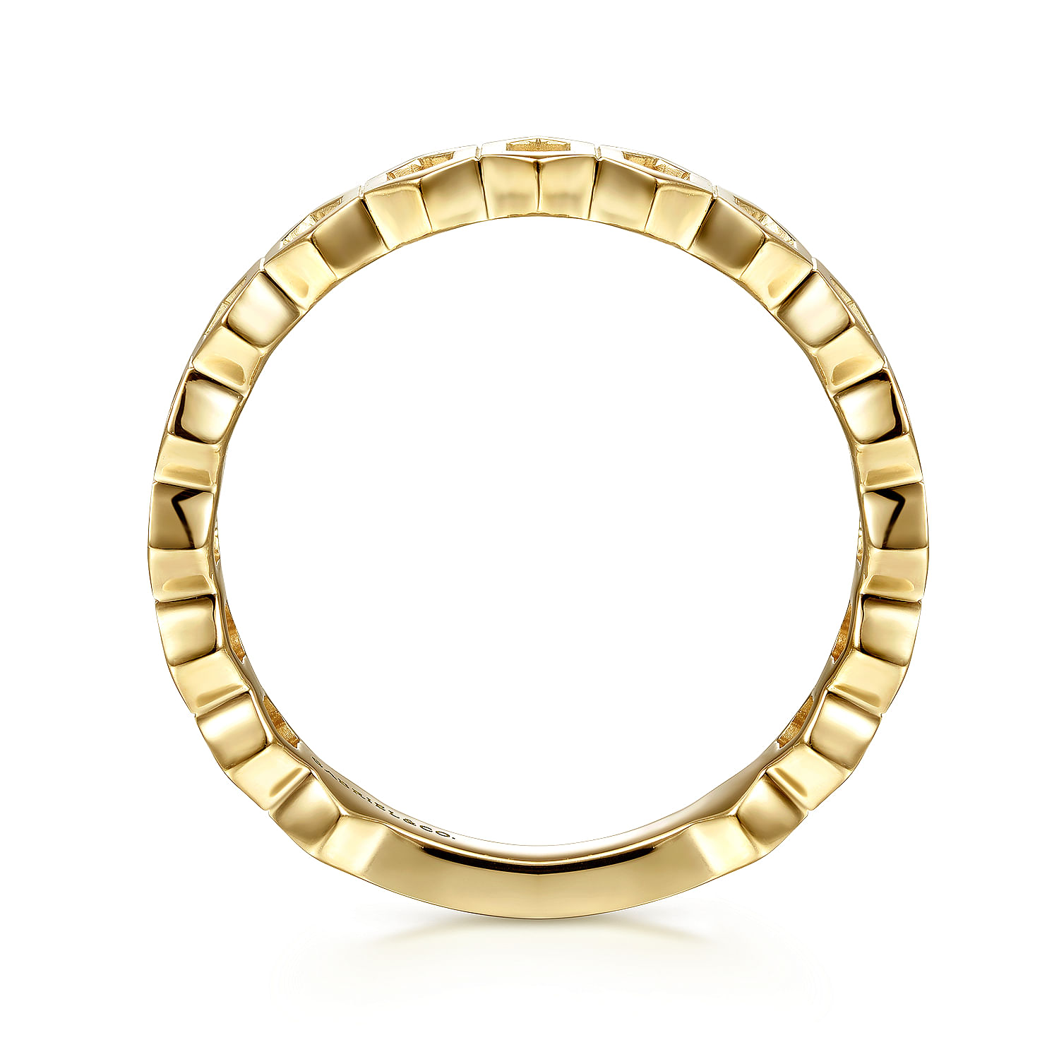 14K Yellow Gold Hexagon Stackable Ring