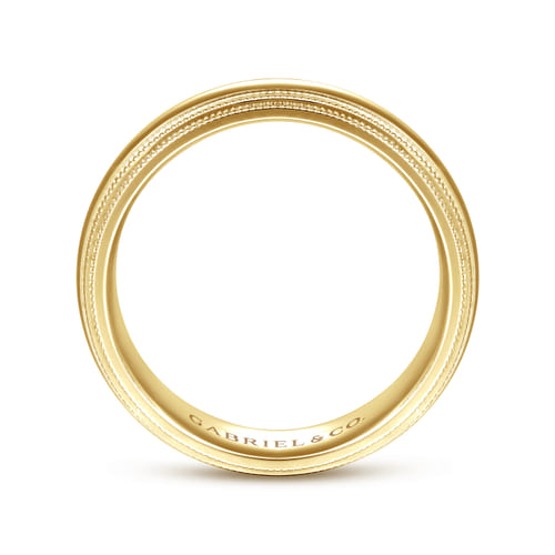 14K Yellow Gold High Polish Men's Wedding Band with Milgrain Edge 14K Yellow Gold High Polish Men's Wedding Band with Milgrain Edge