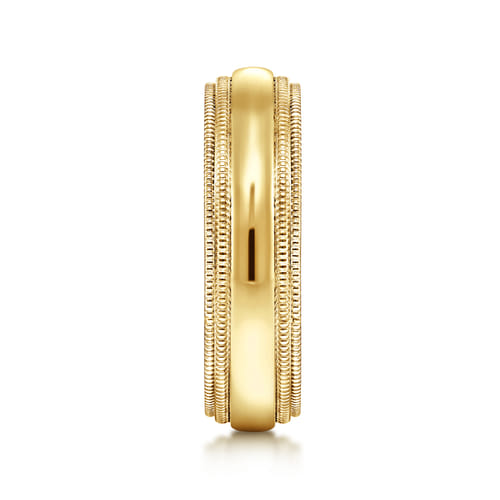 14K Yellow Gold High Polish Men's Wedding Band with Milgrain Edge 14K Yellow Gold High Polish Men's Wedding Band with Milgrain Edge