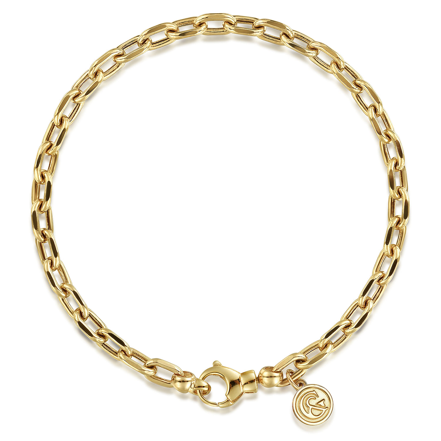 14K Yellow Gold Hollow Chain Bracelet