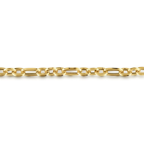 14K Yellow Gold Hollow Link Chain Bracelet