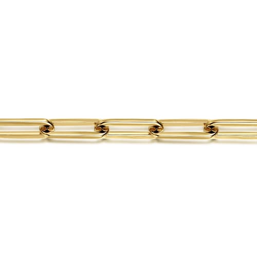 14K Yellow Gold Hollow Paperclip Link Chain Bracelet 14K Yellow Gold Hollow Paperclip Link Chain Bracelet