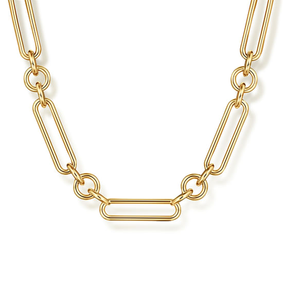 Gabriel - 14K Yellow Gold Hollow Tube Link Chain Necklace