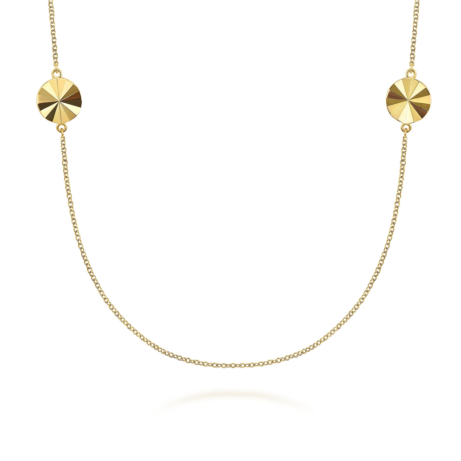 14K Yellow Gold Hollow Tube Link Necklace 
