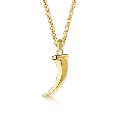 14K Yellow Gold Horn Pendant