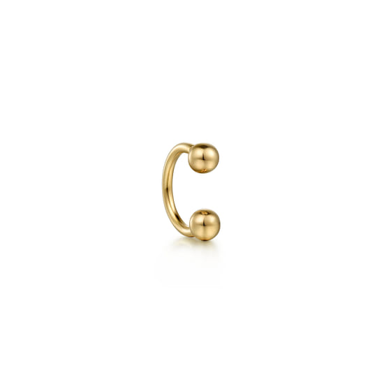 14K Yellow Gold Horseshoe Bar Single Earcuff angle 2