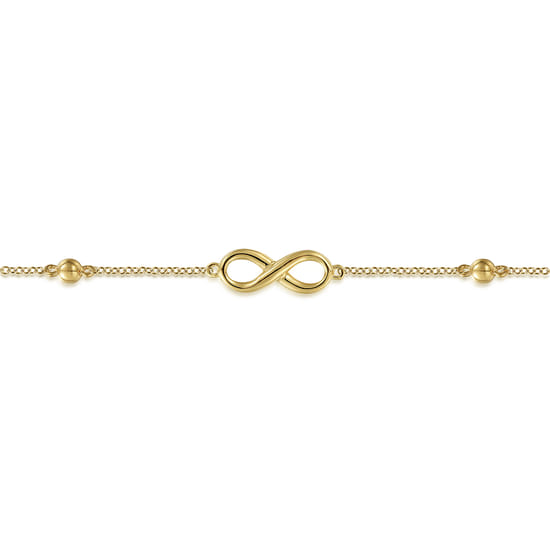 14K Yellow Gold Infinity Chain Bracelet-Bujukan angle 2
