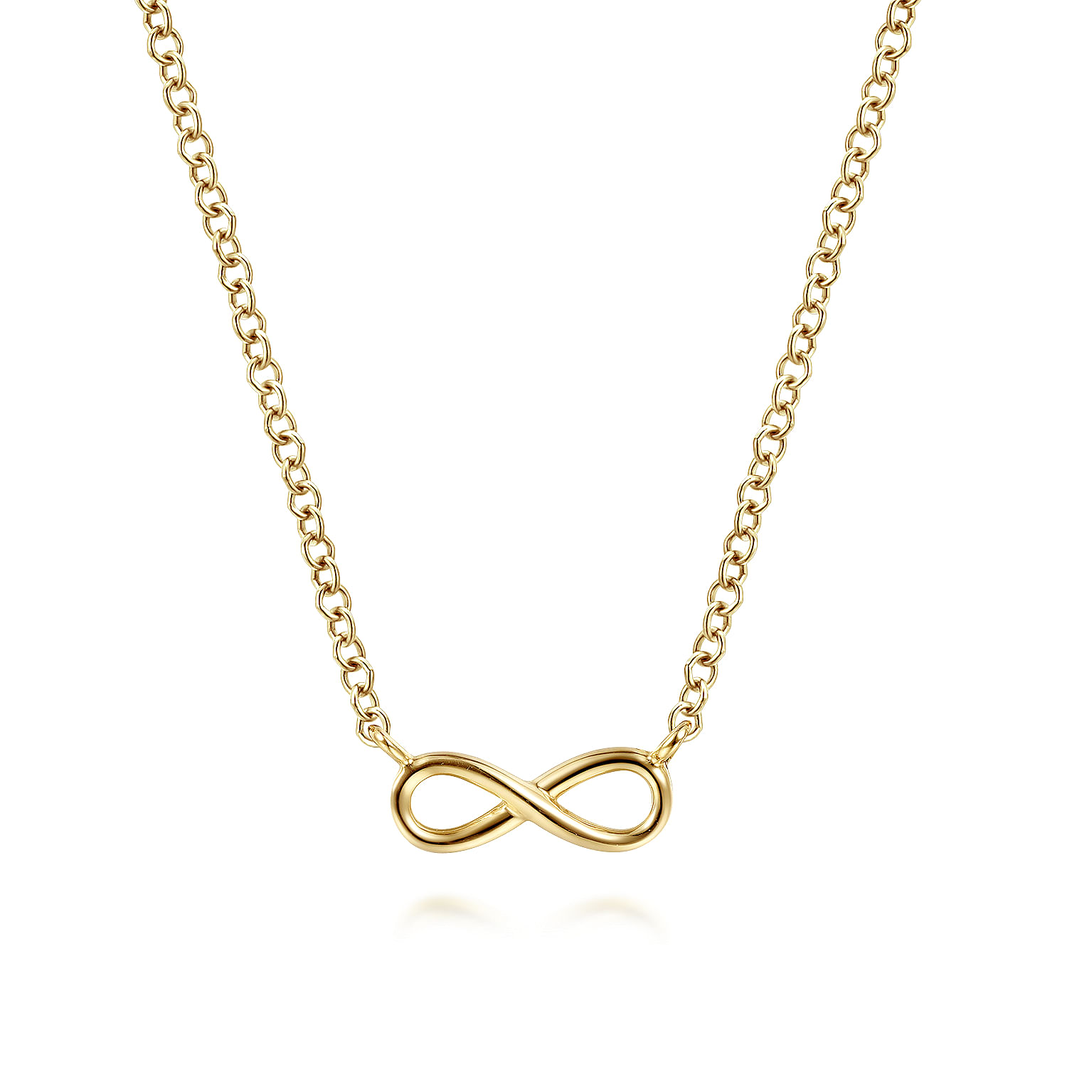 14K Yellow Gold Infinity Pendant Necklace