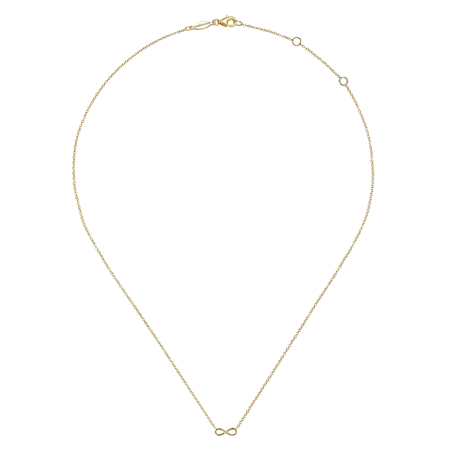14K Yellow Gold Infinity Pendant Necklace