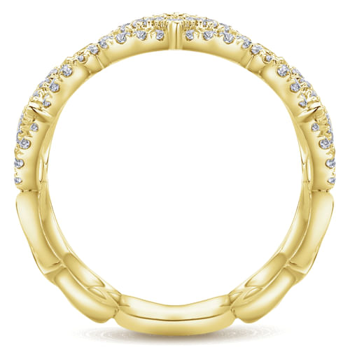 14K Yellow Gold Infinity Sign Diamond Band