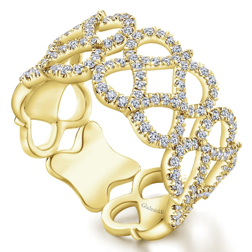 14K Yellow Gold Infinity Sign Diamond Band