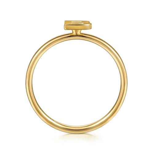 14K Yellow Gold Initial B Stackable Ring