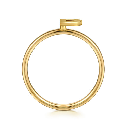 14K Yellow Gold Initial D Stackable Ring