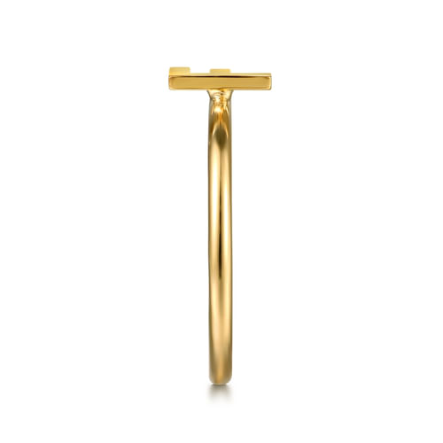 14K Yellow Gold Initial F Stackable Ring
