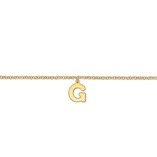14K Yellow Gold Initial G Bracelet