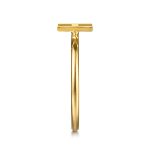 14K Yellow Gold Initial H Stackable Ring