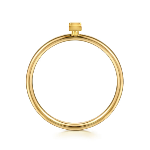 14K Yellow Gold Initial I Stackable Ring