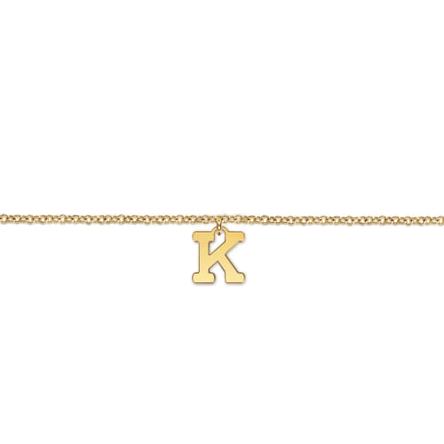 14K Yellow Gold Initial K Bracelet