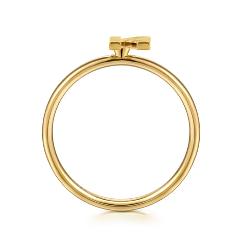 14K Yellow Gold Initial K Stackable Ring