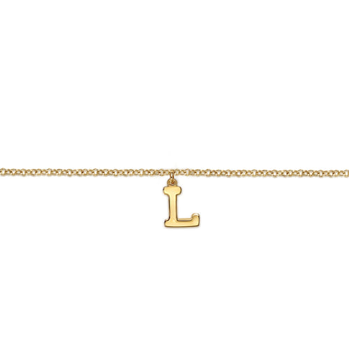 14K Yellow Gold Initial L Bracelet