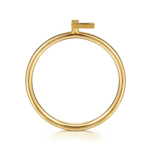 14K Yellow Gold Initial L Stackable Ring