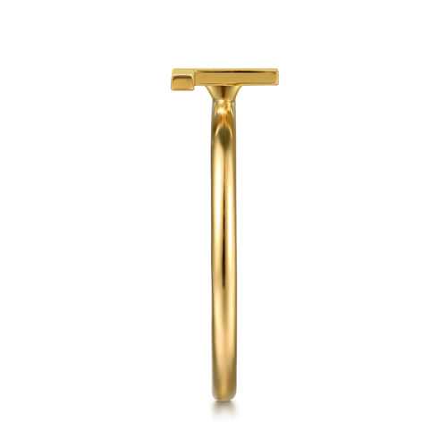 14K Yellow Gold Initial L Stackable Ring