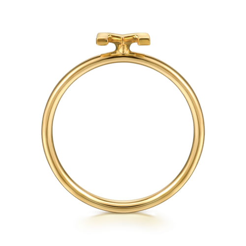 14K Yellow Gold Initial M Stackable Ring