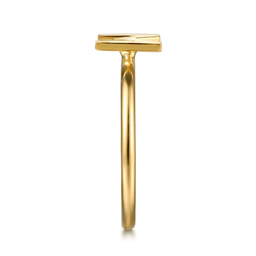 14K Yellow Gold Initial M Stackable Ring