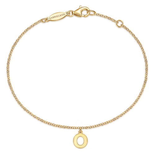 14K Yellow Gold Initial O Bracelet