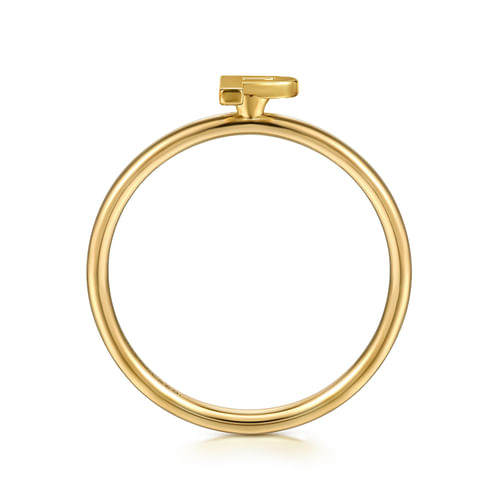 14K Yellow Gold Initial P Stackable Ring