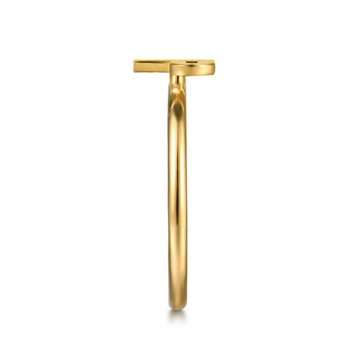 14K Yellow Gold Initial P Stackable Ring