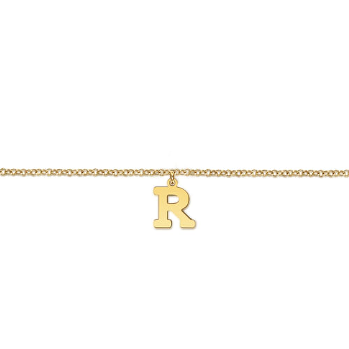 14K Yellow Gold Initial R Bracelet