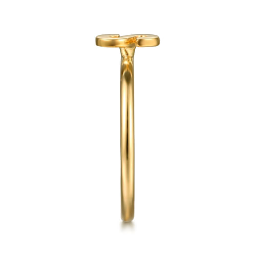 14K Yellow Gold Initial S Stackable Ring