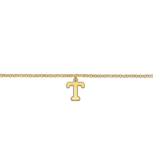 14K Yellow Gold Initial T Bracelet