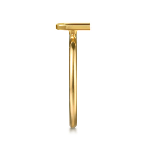 14K Yellow Gold Initial U Stackable Ring